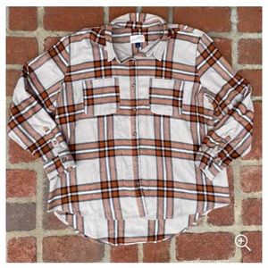 Universal thread, flannel size large, orange, beige, navy blue